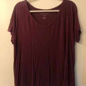 American Eagle burgundy “soft & sexy” t shirt
